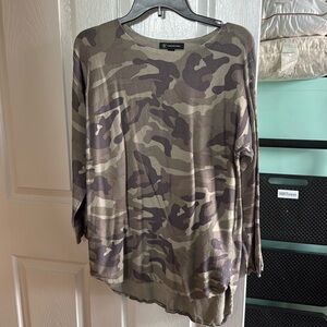 Camo long blouse top